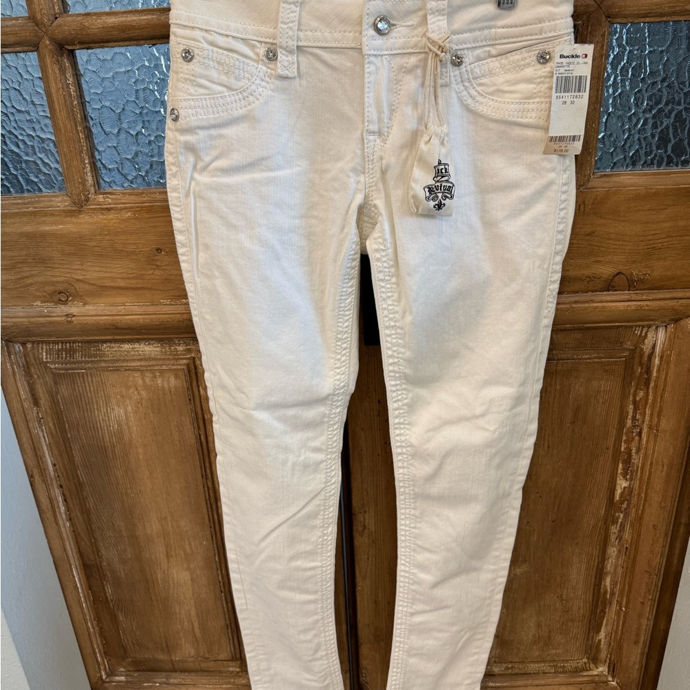 Rock Revival Scarlett Skinny Jeans with Textured Fabric